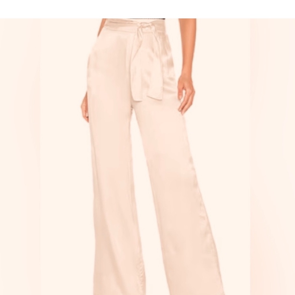 Elegant Cream Wide-Leg Pants